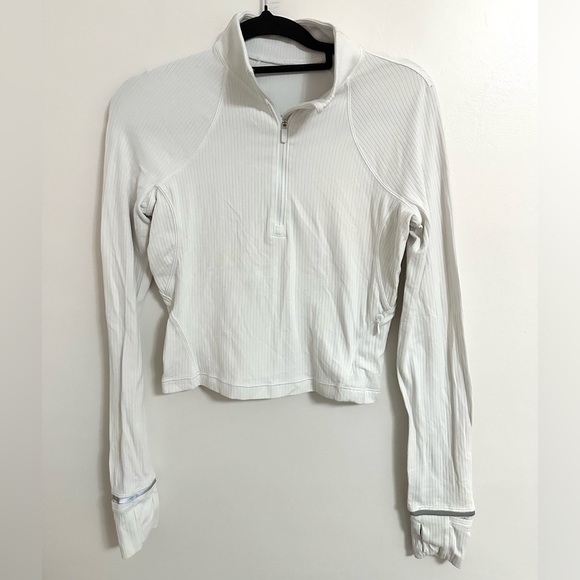 Lululemon Its Rulu Run Ribbed Cropped Half Zip 4 - Picture 4 of 8